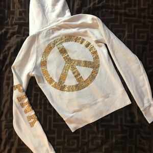 Victoria’s Secret Pink Peace Sign Bling Hoodie